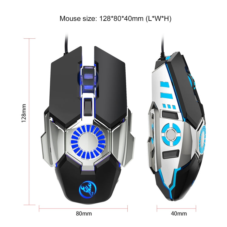 HXSJ J700 Colorful Lighting Programmable E-sports Gaming Wired Mouse - free shipping - PMC TechLife - Order now!