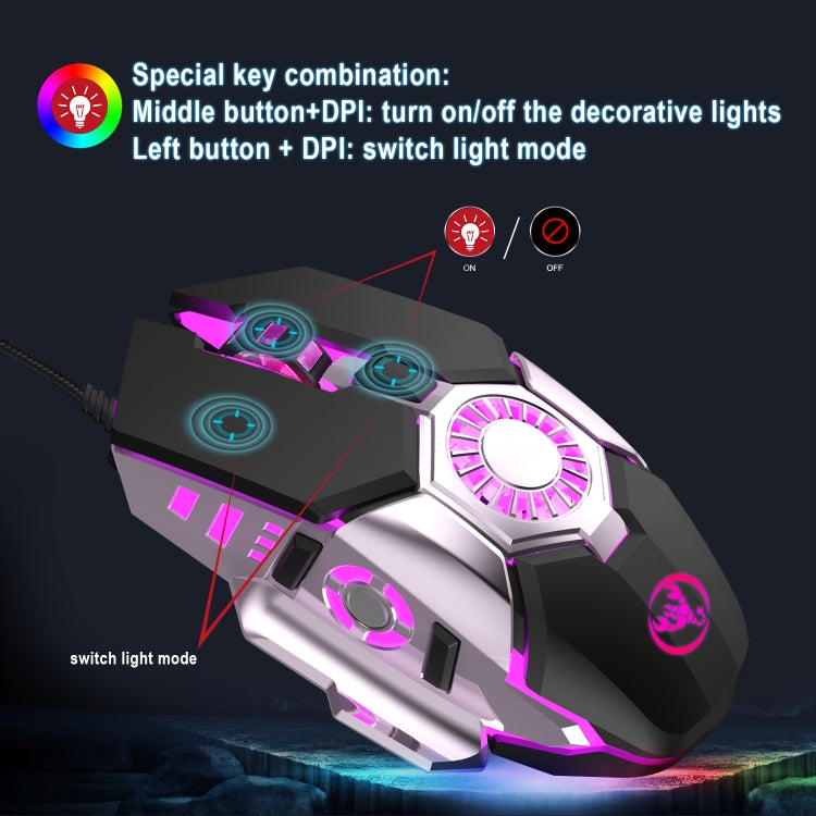 HXSJ J700 Colorful Lighting Programmable E-sports Gaming Wired Mouse - free shipping - PMC TechLife - Order now!