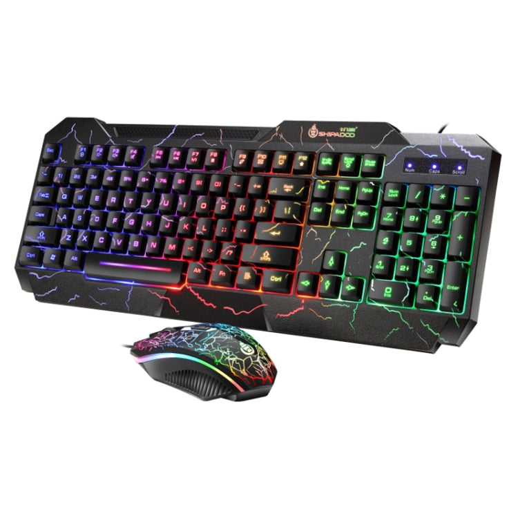 SHIPADOO D620 104-key Wired RGB Color Cracked Backlight Gaming Keyboard Mouse Kit for Laptop, PC - Wired Keyboard by SHIPADOO | Online Shopping South Africa | PMC TechLife | Buy Now Pay Later Mobicred