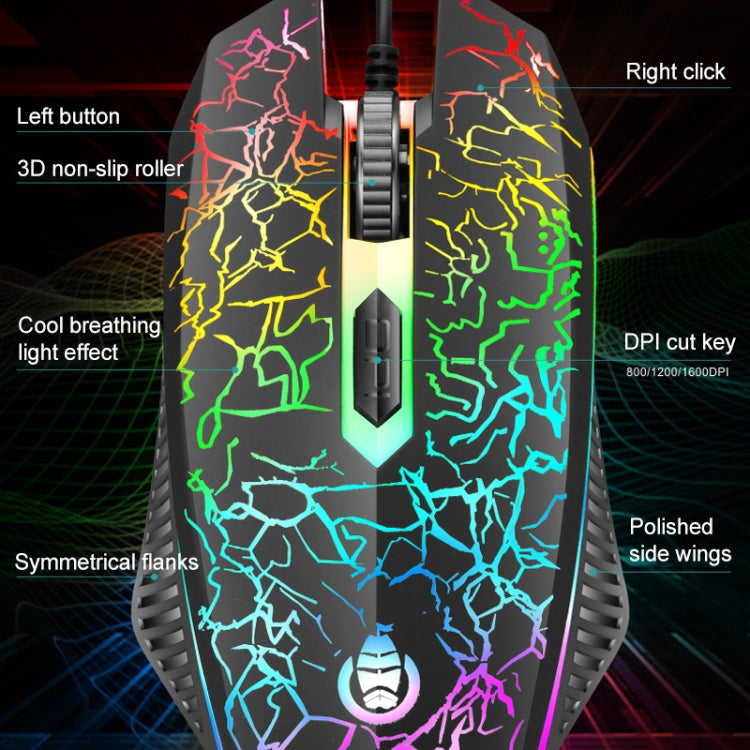SHIPADOO D620 104-key Wired RGB Color Cracked Backlight Gaming Keyboard Mouse Kit for Laptop, PC - Wired Keyboard by SHIPADOO | Online Shopping South Africa | PMC TechLife | Buy Now Pay Later Mobicred