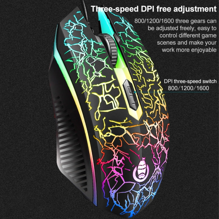 SHIPADOO D620 104-key Wired RGB Color Cracked Backlight Gaming Keyboard Mouse Kit for Laptop, PC - Wired Keyboard by SHIPADOO | Online Shopping South Africa | PMC TechLife | Buy Now Pay Later Mobicred