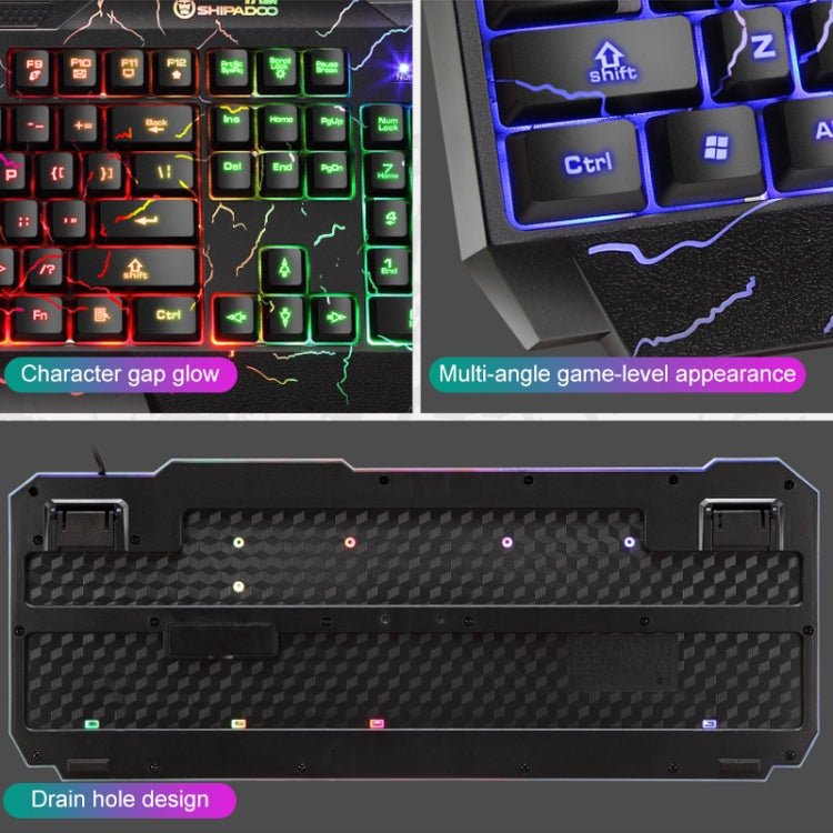 SHIPADOO D620 104-key Wired RGB Color Cracked Backlight Gaming Keyboard Mouse Kit for Laptop, PC - Wired Keyboard by SHIPADOO | Online Shopping South Africa | PMC TechLife | Buy Now Pay Later Mobicred
