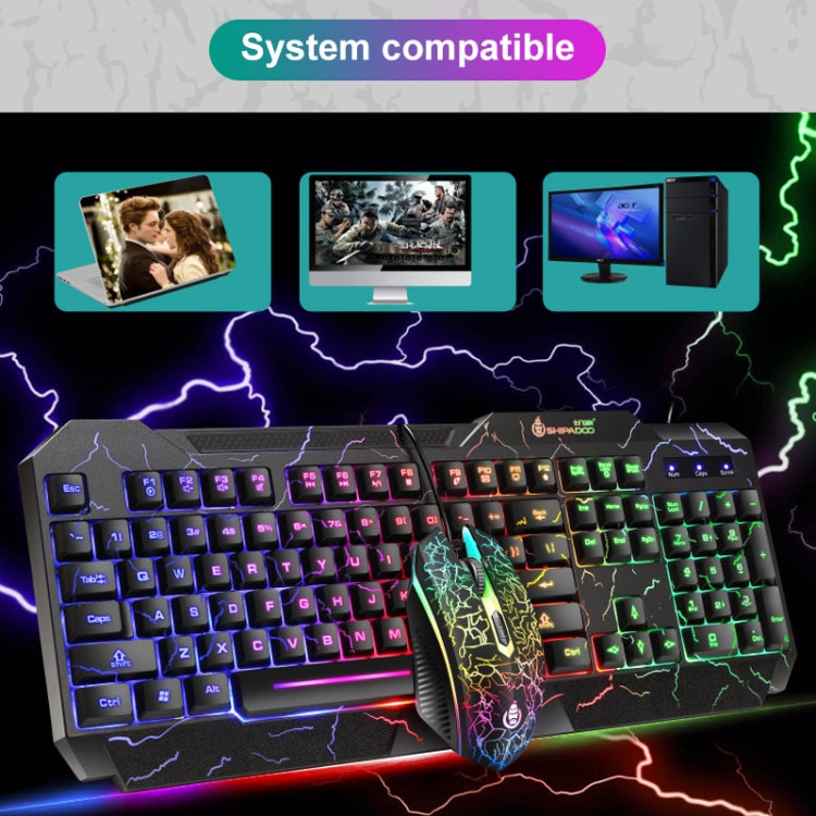 SHIPADOO D620 104-key Wired RGB Color Cracked Backlight Gaming Keyboard Mouse Kit for Laptop, PC - Wired Keyboard by SHIPADOO | Online Shopping South Africa | PMC TechLife | Buy Now Pay Later Mobicred