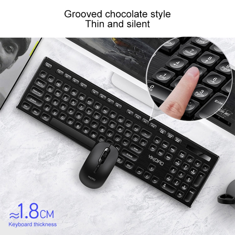 YINDIAO V3 Max Business Office Silent Wireless Keyboard Mouse Set (Black) - free shipping - PMC Jewellery - Order now!