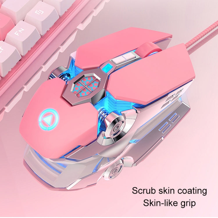 YINDIAO 3200DPI 4-modes Adjustable 7-keys RGB Light Wired Gaming Mechanical Mouse, Style: Audio Version (Pink) - Wired Mice by YINDIAO | Online Shopping South Africa | PMC TechLife | Buy Now Pay Later Mobicred