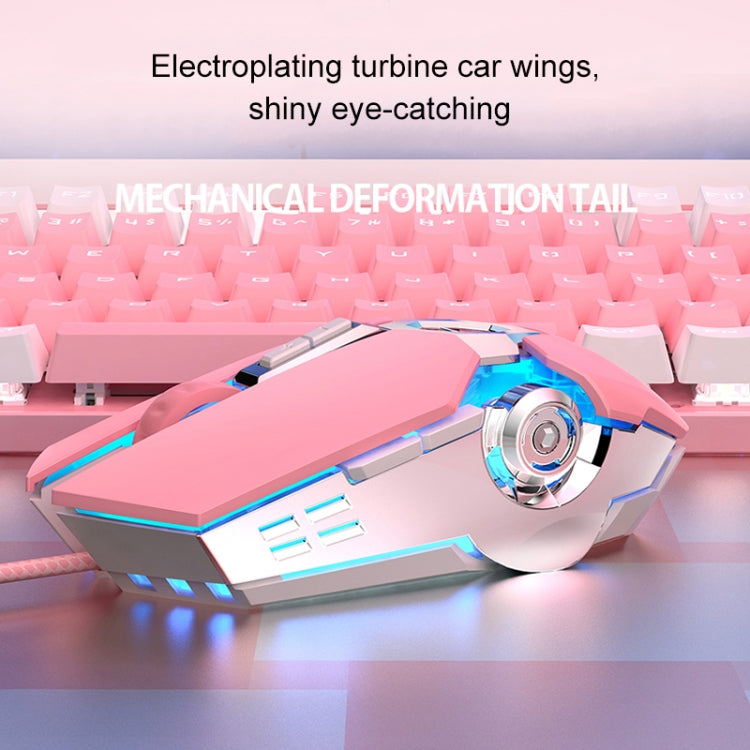 YINDIAO 3200DPI 4-modes Adjustable 7-keys RGB Light Wired Gaming Mechanical Mouse, Style: Audio Version (Pink) - Wired Mice by YINDIAO | Online Shopping South Africa | PMC TechLife | Buy Now Pay Later Mobicred