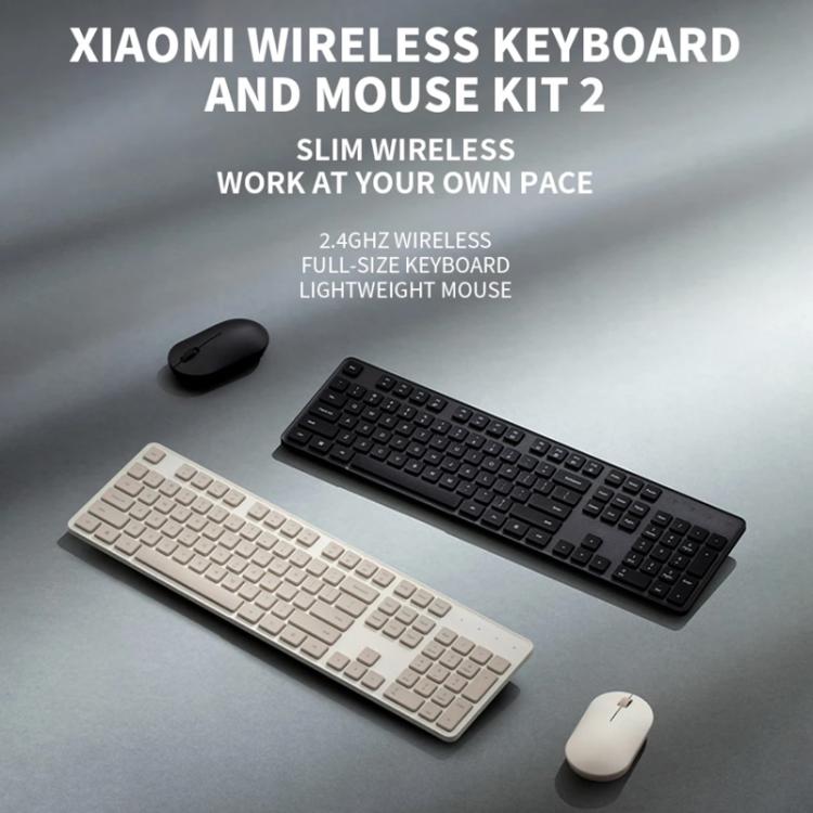 Original Xiaomi 2.4GHz Wireless Keyboard + Mouse Set 2 for Notebook Desktop Laptop(Milk Tea White) - free shipping - PMC TechLife - Order now!