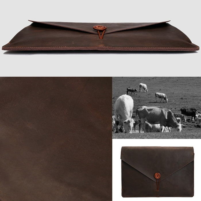 Universal Genuine Leather Business Laptop Tablet Bag, For 15.4 inch and Below Macbook, Samsung, Lenovo, Sony, DELL Alienware, CHUWI, ASUS, HP(Coffee) - free shipping - PMC TechLife - Order now!