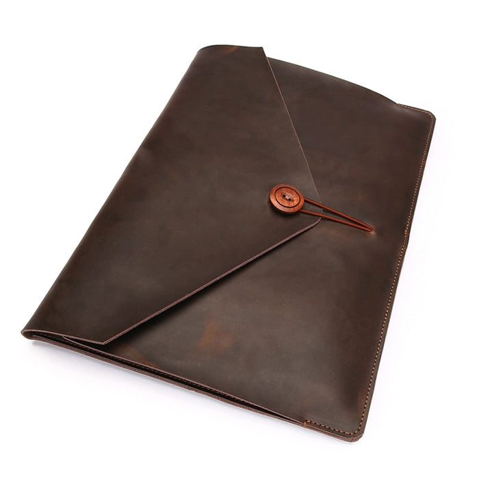 Universal Genuine Leather Business Laptop Tablet Bag, For 15.4 inch and Below Macbook, Samsung, Lenovo, Sony, DELL Alienware, CHUWI, ASUS, HP(Yellow) - 15 inch by PMC TechLife | Online Shopping South Africa | PMC TechLife | Buy Now Pay Later Mobicred