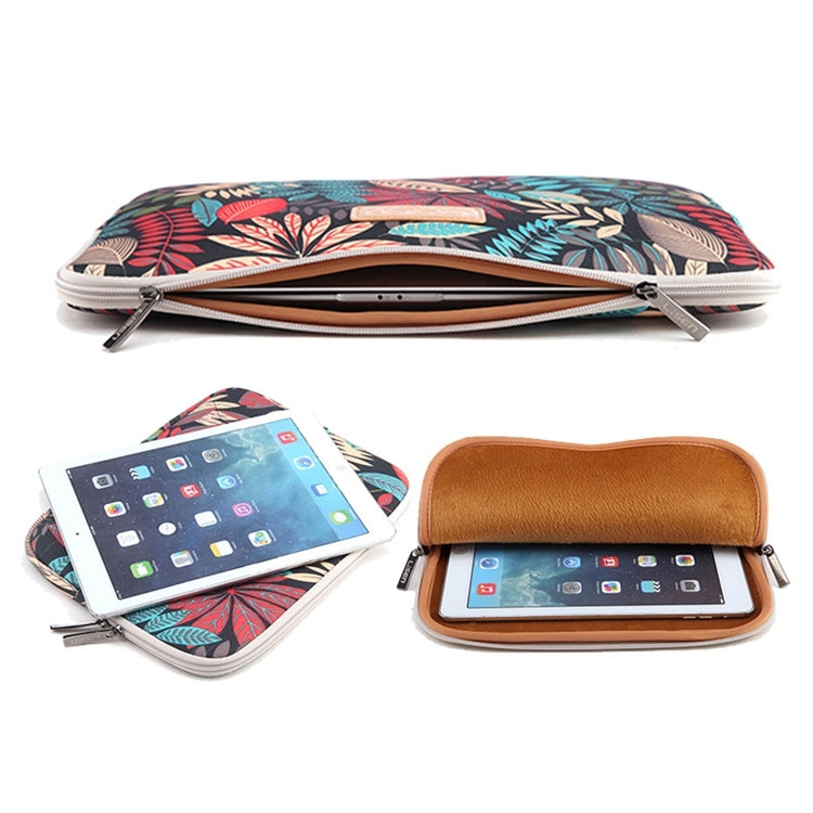 Lisen 10 inch Sleeve Case  Colorful Leaves Zipper Briefcase Carrying Bag for iPad Air 2, iPad Air, iPad 4, iPad New, Galaxy Tab A 10.1, Lenovo Yoga 10.1 inch, Microsoft Surface Pro 10.6,  10 inch and Below Laptops / Tablets(Black) - 10 - 11 inch by PMC Jewellery | Online Shopping South Africa | PMC Jewellery | Buy Now Pay Later Mobicred