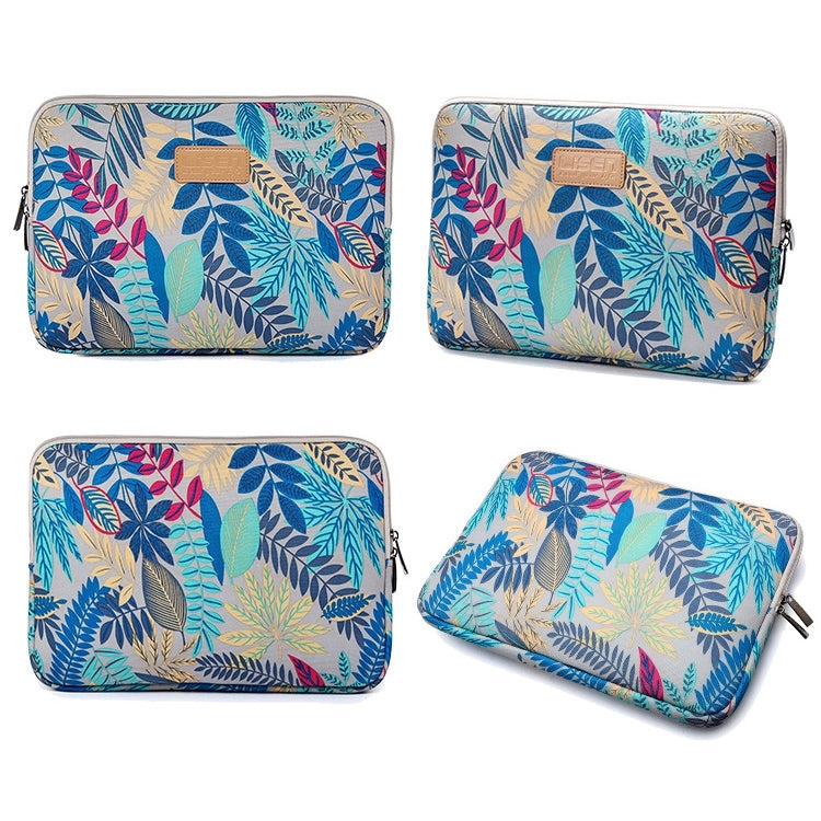 Lisen 13 inch Sleeve Case Colorful Leaves Zipper Briefcase Carrying Bag for Macbook, Samsung, Lenovo, Sony, DELL Alienware, CHUWI, ASUS, HP, 13 inch and Below Laptops(Grey) - 13.3 inch by PMC Jewellery | Online Shopping South Africa | PMC Jewellery | Buy Now Pay Later Mobicred