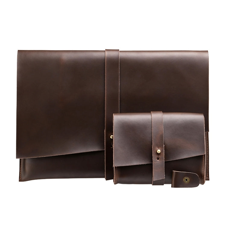 Universal Genuine Leather Business Power Adapter Laptop Tablet Bag with Cable Winder, For 11.6 inch and Below Macbook, Samsung, Lenovo, Sony, DELL Alienware, CHUWI, ASUS, HP (Coffee) - free shipping - PMC TechLife - Order now!