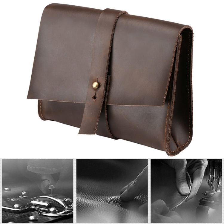 Universal Genuine Leather Business Power Adapter Laptop Tablet Bag with Cable Winder, For 15 inch and Below Macbook, Samsung, Lenovo, Sony, DELL Alienware, CHUWI, ASUS, HP (Coffee) - 13.3 inch by PMC TechLife | Online Shopping South Africa | PMC TechLife | Buy Now Pay Later Mobicred