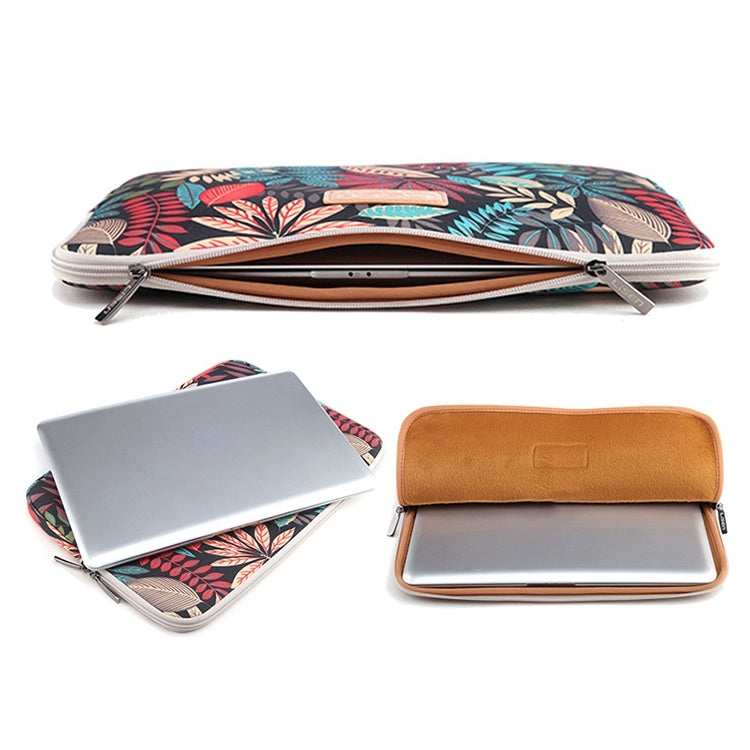 Lisen 11.6 inch Sleeve Case Colorful Leaves Zipper Briefcase Carrying Bag (Black) - Other by PMC TechLife | Online Shopping South Africa | PMC TechLife | Buy Now Pay Later Mobicred
