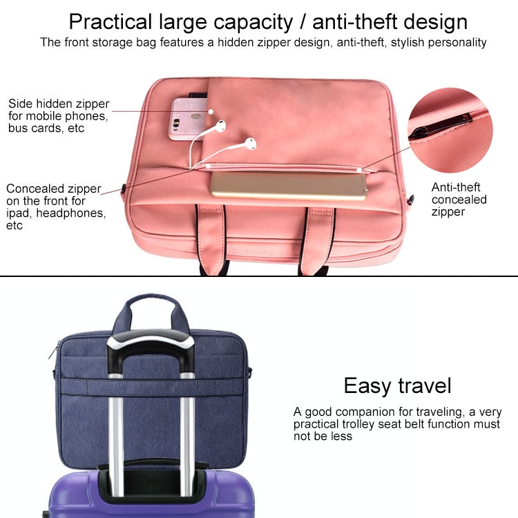DJ03 Waterproof Anti-scratch Anti-theft One-shoulder Handbag for 15.6 inch Laptops, with Suitcase Belt(Black) - free shipping - PMC Jewellery - Order now!