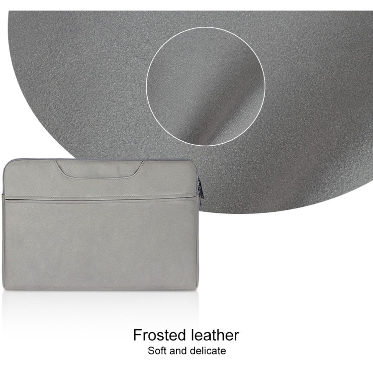 ST06 Waterproof PU Leather Zipper Hidden Portable Strap One-shoulder Handbag for 13.3 inch Laptops, with Suitcase Belt(Light Grey) - 13.3 inch by PMC TechLife | Online Shopping South Africa | PMC TechLife | Buy Now Pay Later Mobicred