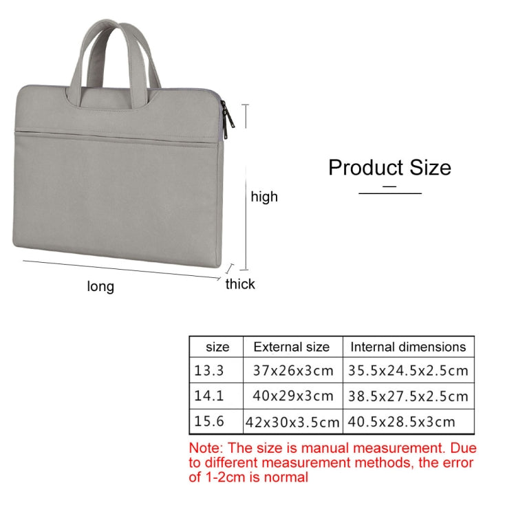 ST06 Waterproof PU Leather Zipper Hidden Portable Strap One-shoulder Handbag for 15.6 inch Laptops, with Suitcase Belt (Light Grey) - 15.6 - 17 inch by PMC TechLife | Online Shopping South Africa | PMC TechLife | Buy Now Pay Later Mobicred
