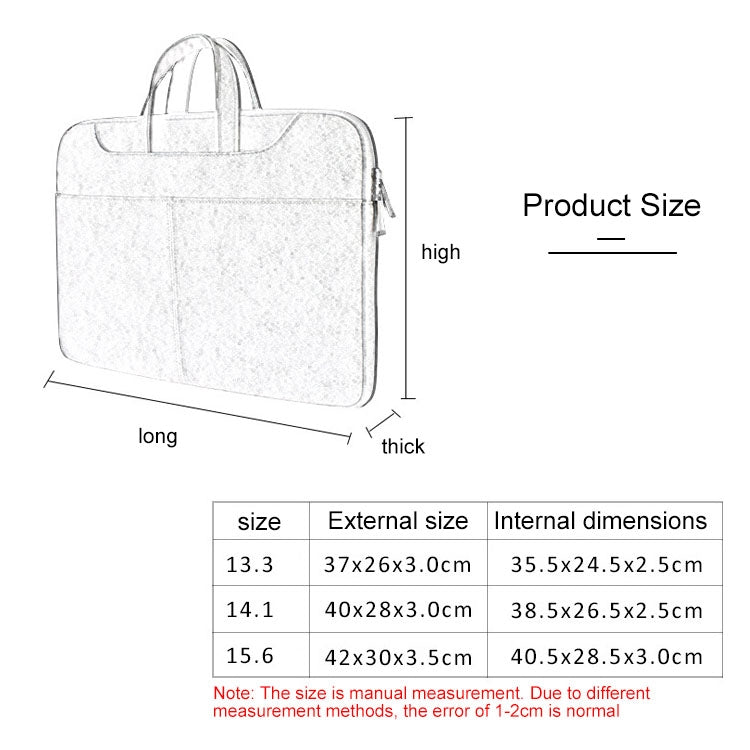 ST06S Waterproof PU Leather Zipper Hidden Portable Strap One-shoulder Handbag for 13.3 inch Laptops, with Magic Stick & Suitcase Belt (Dark Gray) - 13.3 inch by PMC TechLife | Online Shopping South Africa | PMC TechLife | Buy Now Pay Later Mobicred