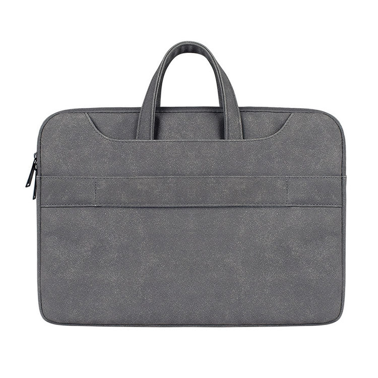 ST06S Waterproof PU Leather Zipper Hidden Portable Strap One-shoulder Handbag for 13.3 inch Laptops, with Magic Stick & Suitcase Belt (Dark Gray) - 13.3 inch by PMC TechLife | Online Shopping South Africa | PMC TechLife | Buy Now Pay Later Mobicred