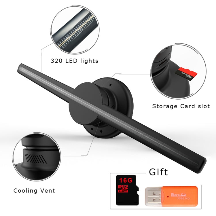 42cm Diameter 3D Holographic Display, WiFi App Control, 640 x 640 Pixels Resolution 320 LEDs Billboard, Support Micro SD Card - Other by PMc TechLife | Online Shopping South Africa | PMc TechLife | Buy Now Pay Later Mobicred