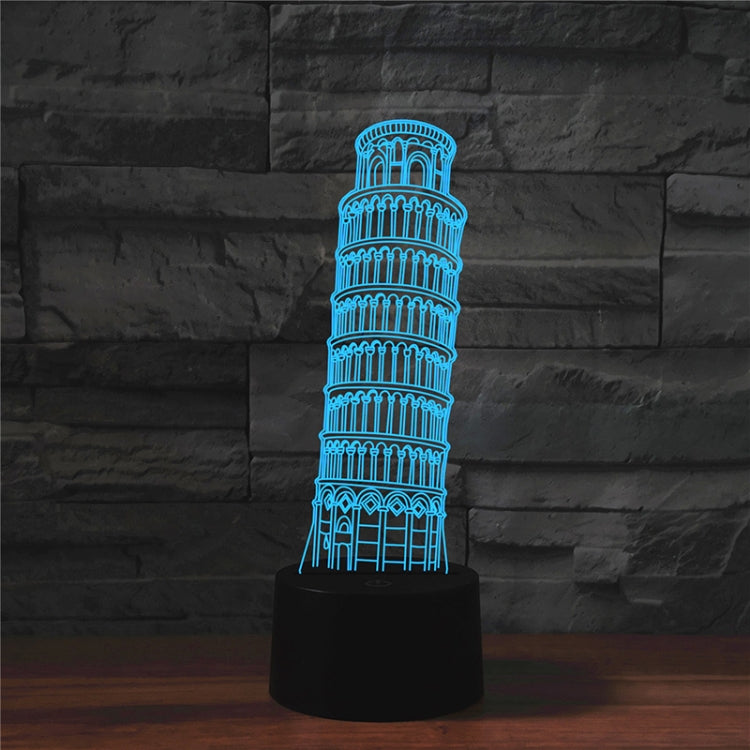 Paris Leaning Tower Shape 3D Colorful LED Vision Light Table Lamp, 16 Colors Remote Control Version - free shipping - PMC TechLife - Order now!