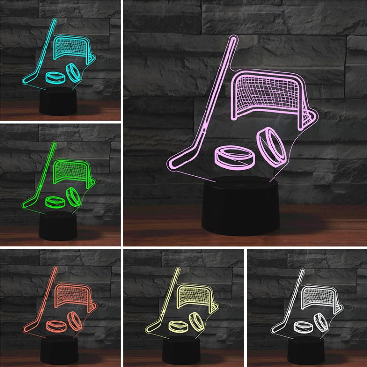 Ice Hockey Shape 3D Colorful LED Vision Light Table Lamp, USB Touch Version - Novelty Lighting by PMC TechLife | Online Shopping South Africa | PMC TechLife | Buy Now Pay Later Mobicred