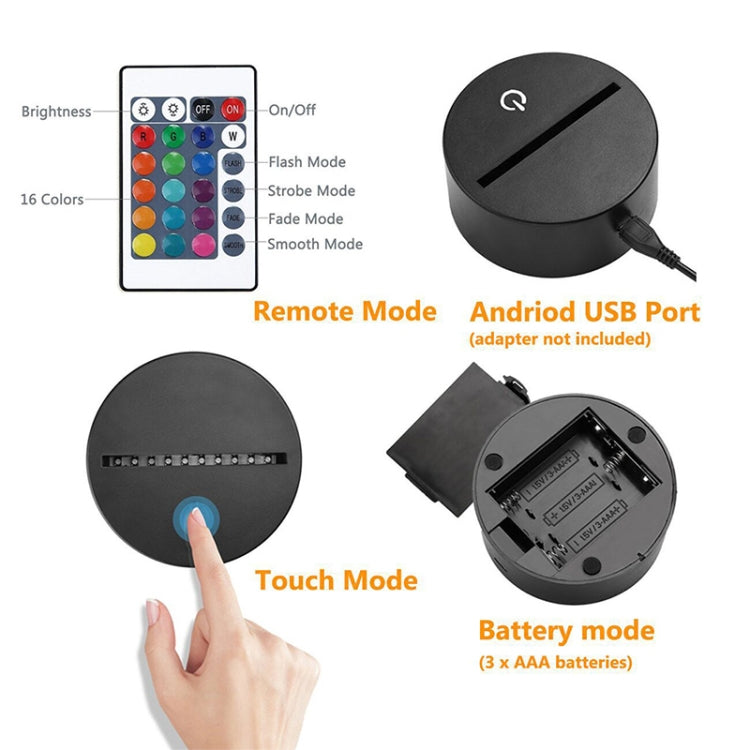 Ice Hockey Shape 3D Colorful LED Vision Light Table Lamp, USB Touch Version - Novelty Lighting by PMC TechLife | Online Shopping South Africa | PMC TechLife | Buy Now Pay Later Mobicred