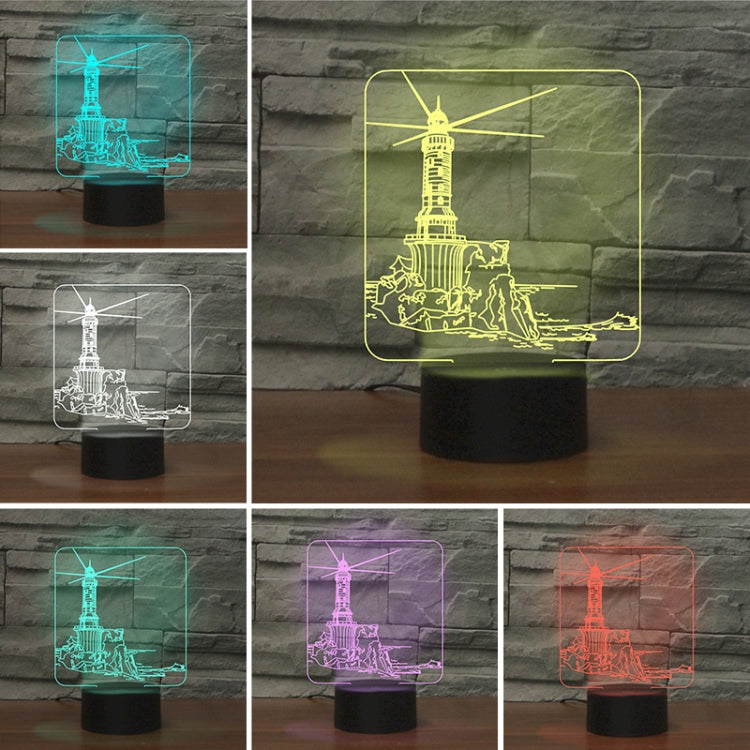 Lighthouse Shape 3D Colorful LED Vision Light Table Lamp, Crack Remote Control Version - Novelty Lighting by PMC TechLife | Online Shopping South Africa | PMC TechLife | Buy Now Pay Later Mobicred