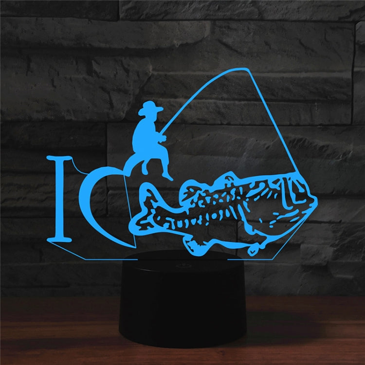 Fishing Shape 3D Colorful LED Vision Light Table Lamp, USB & Battery Version - Novelty Lighting by PMC TechLife | Online Shopping South Africa | PMC TechLife | Buy Now Pay Later Mobicred