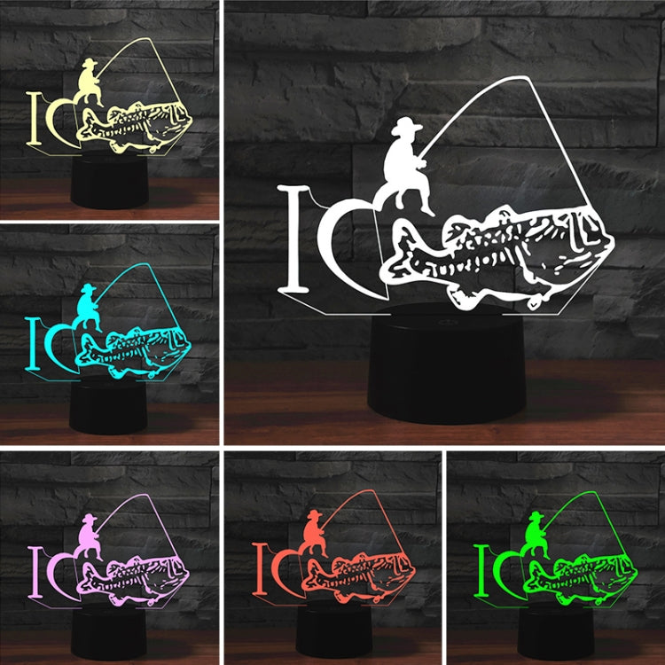 Fishing Shape 3D Colorful LED Vision Light Table Lamp, USB & Battery Version - Novelty Lighting by PMC TechLife | Online Shopping South Africa | PMC TechLife | Buy Now Pay Later Mobicred