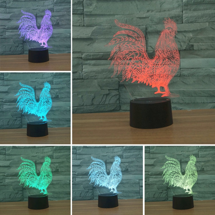 Cock Shape 3D Colorful LED Vision Light Table Lamp, 16 Colors Remote Control Version - Novelty Lighting by PMC TechLife | Online Shopping South Africa | PMC TechLife | Buy Now Pay Later Mobicred