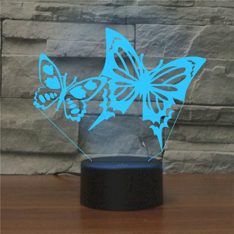 Two Butterflies Shape 3D Colorful LED Vision Light Table Lamp, Crack Remote Control Version - Novelty Lighting by PMC TechLife | Online Shopping South Africa | PMC TechLife | Buy Now Pay Later Mobicred