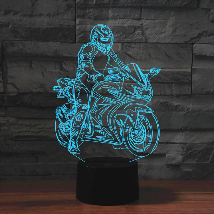 Motorcycle Shape 3D Colorful LED Vision Light Table Lamp, 16 Colors Remote Control Version - Novelty Lighting by PMC TechLife | Online Shopping South Africa | PMC TechLife | Buy Now Pay Later Mobicred