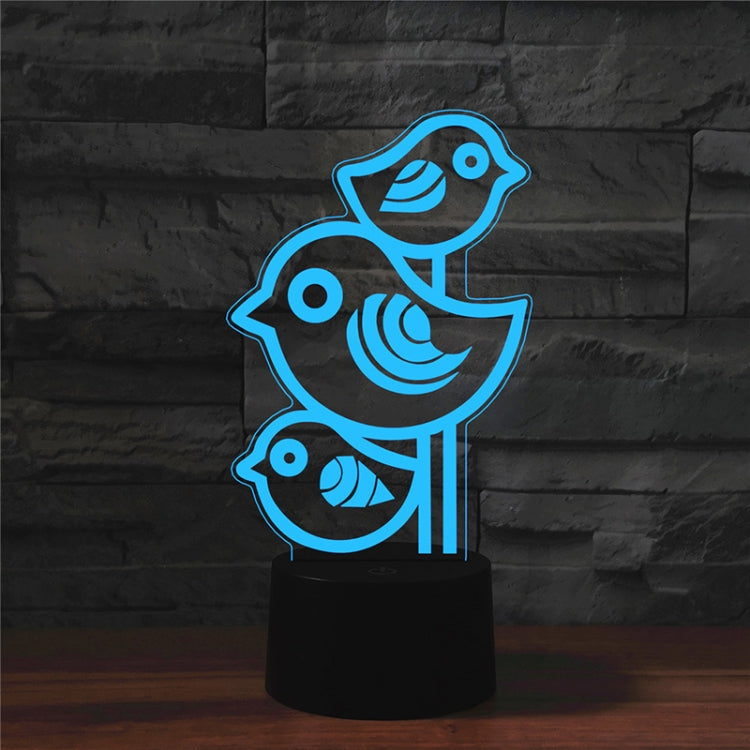 Three Birds Shape 3D Colorful LED Vision Light Table Lamp, 16 Colors Remote Control Version - Novelty Lighting by PMC TechLife | Online Shopping South Africa | PMC TechLife | Buy Now Pay Later Mobicred