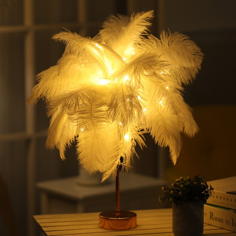 Creative Bedroom Feather Table Lamp Night Light Decorative Light (White) - Night Lights by PMc TechLife | Online Shopping South Africa | PMc TechLife | Buy Now Pay Later Mobicred