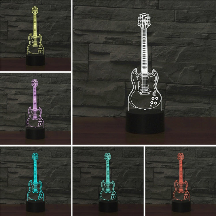 Five-string Guitar Shape 3D Colorful LED Vision Light Table Lamp, Crack Remote Control Version - Novelty Lighting by PMC TechLife | Online Shopping South Africa | PMC TechLife | Buy Now Pay Later Mobicred
