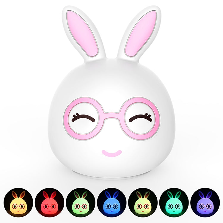 Happy Rabbit Creative Touch 3D LED Decorative Night Light, USB Charging Version (Pink) - Night Lights by PMc TechLife | Online Shopping South Africa | PMc TechLife | Buy Now Pay Later Mobicred