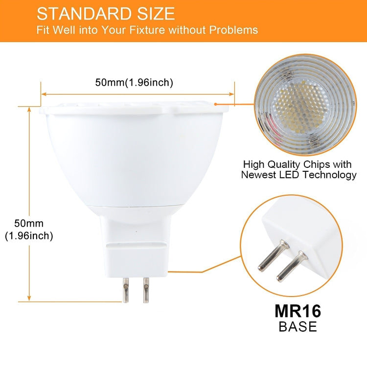 MR16-6LED 5W 2835COB LED Spotlight, AC12-18V DC12-24V (Warm White) - free shipping - PMc TechLife - Order now!