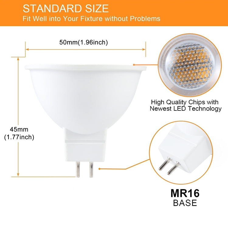 MR16-N6LED 5W 2835COB LED Spotlight, AC/DC12V (Warm White) - LED Blubs & Tubes by PMc TechLife | Online Shopping South Africa | PMc TechLife | Buy Now Pay Later Mobicred