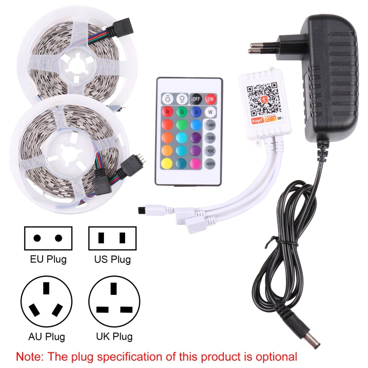 2pcs Bare Board 5050 SMD RGB LED Rope Light, 30 LED/m, Length: 5m, 12V 2A 100-240V, with 24 Keys Doodle Controller (AU Plug) - Bare Board Light by PMC TechLife | Online Shopping South Africa | PMC TechLife | Buy Now Pay Later Mobicred