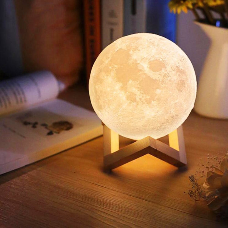 YouOKLight YK2302 15cm Touch Control 3D Print Moon Lamp, USB Charging 16-Color Dimming LED Night Light with Remote Control & Wooden Holder - Night Lights by youOKLight | Online Shopping South Africa | PMc TechLife | Buy Now Pay Later Mobicred
