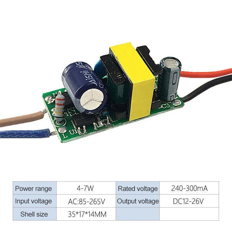 4-7W LED Driver Adapter Isolated Power Supply AC 85-265V to DC 12-26V - LED Drivers by PMC TechLife | Online Shopping South Africa | PMC TechLife