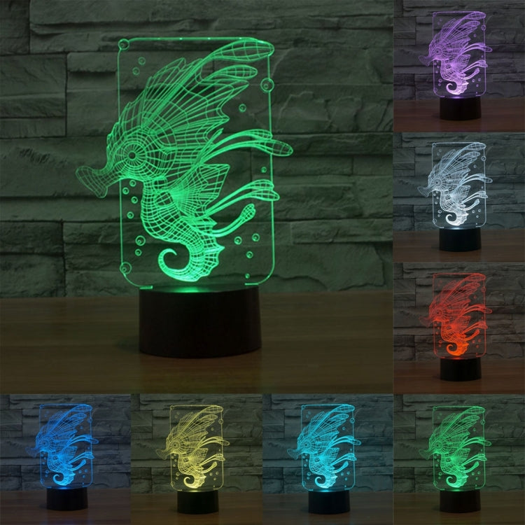 Hippocampus Style 3D Touch Switch Control LED Light , 7 Colour Discoloration Creative Visual Stereo Lamp Desk Lamp Night Light - Novelty Lighting by PMC TechLife | Online Shopping South Africa | PMC TechLife | Buy Now Pay Later Mobicred
