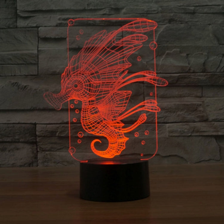 Hippocampus Style 3D Touch Switch Control LED Light , 7 Colour Discoloration Creative Visual Stereo Lamp Desk Lamp Night Light - Novelty Lighting by PMC TechLife | Online Shopping South Africa | PMC TechLife | Buy Now Pay Later Mobicred