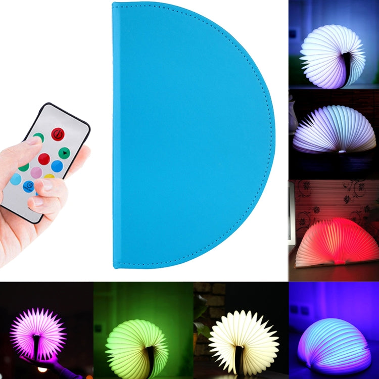 Foldable Pages Colorful Dimming Book Shape LED Light , Creative Portable USB Charging Semicircle Night Light with Remote Control(Blue) - Night Lights by PMc TechLife | Online Shopping South Africa | PMc TechLife | Buy Now Pay Later Mobicred