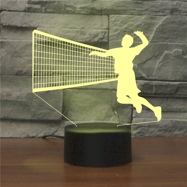 Playing Volleyball Shape 3D Colorful LED Vision Light Table Lamp, USB Touch Version - Novelty Lighting by PMC TechLife | Online Shopping South Africa | PMC TechLife | Buy Now Pay Later Mobicred