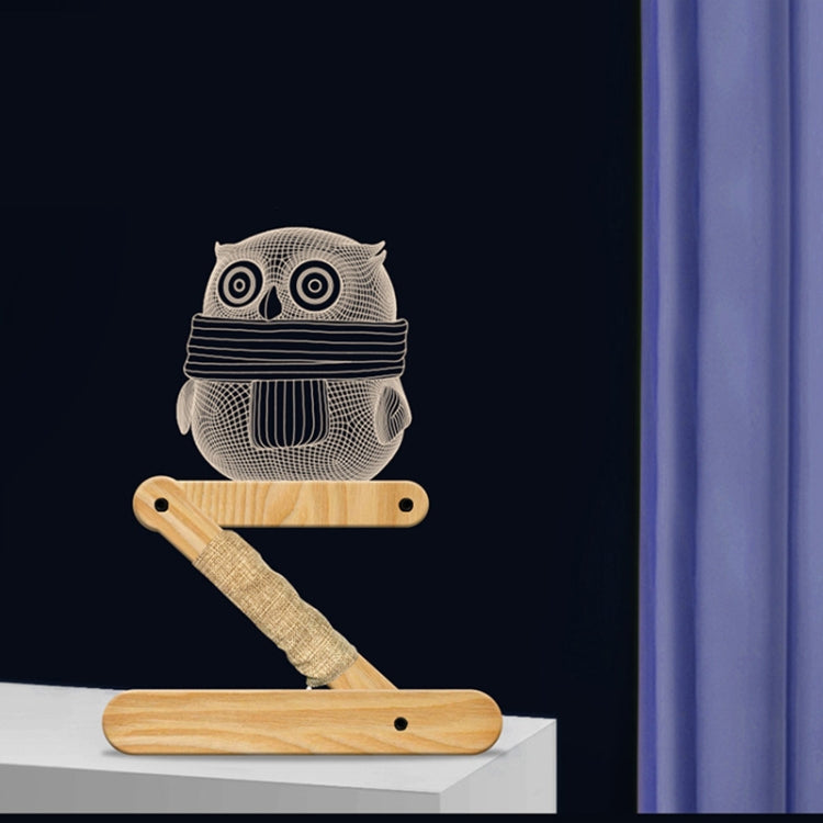0.5W Children Bedroom Owl Folding Wood Lamp 3D Night Light (Warm Light) - Night Lights by PMc TechLife | Online Shopping South Africa | PMc TechLife | Buy Now Pay Later Mobicred