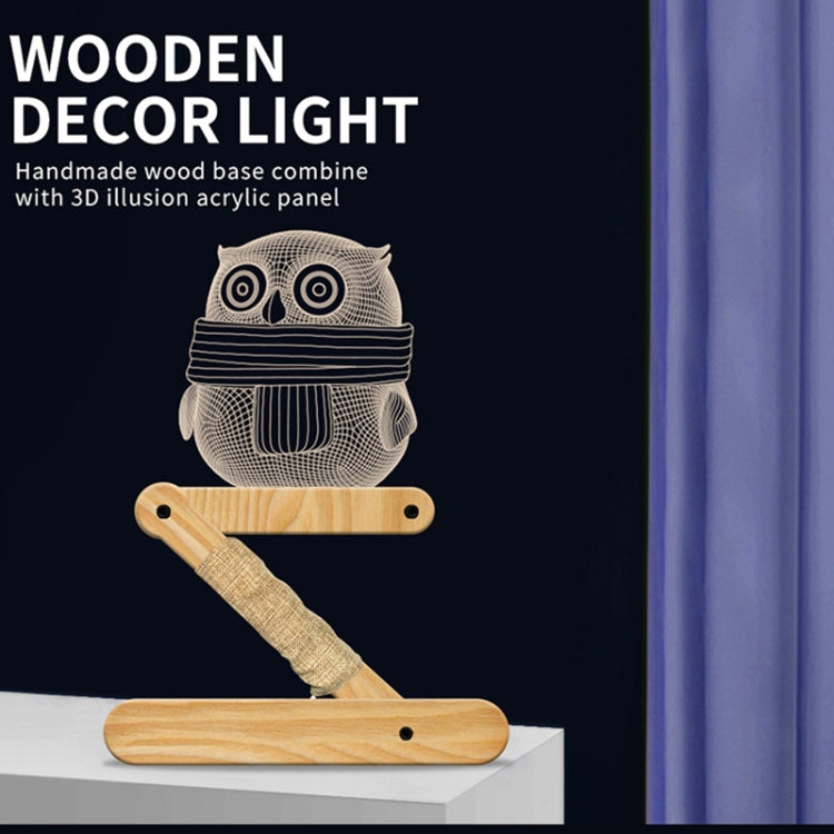 0.5W Children Bedroom Owl Folding Wood Lamp 3D Night Light (Warm Light) - Night Lights by PMc TechLife | Online Shopping South Africa | PMc TechLife | Buy Now Pay Later Mobicred