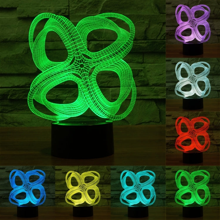 Four Circle Abstract Style 3D Touch Switch Control LED Light , 7 Color Discoloration Creative Visual Stereo Lamp Desk Lamp Night Light - Novelty Lighting by PMC TechLife | Online Shopping South Africa | PMC TechLife | Buy Now Pay Later Mobicred