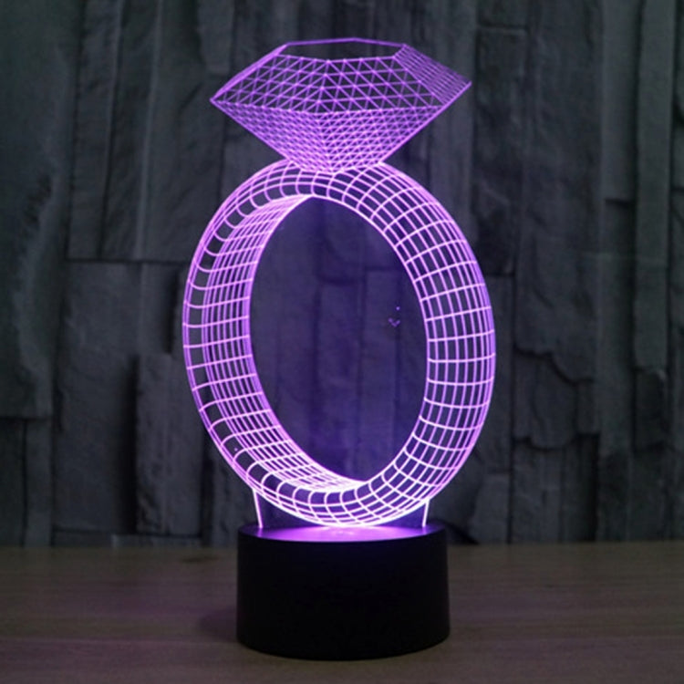 Diamond Ring Style 3D Touch Switch Control LED Light , 7 Color Discoloration Creative Visual Stereo Lamp Desk Lamp Night Light - Novelty Lighting by PMC TechLife | Online Shopping South Africa | PMC TechLife | Buy Now Pay Later Mobicred